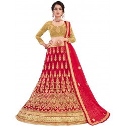 Red Golden Bridal Lehenga Choli