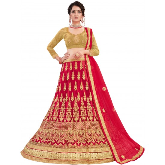Red Golden Bridal Lehenga Choli