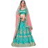 Turquoise Peach Wedding Lehenga Choli
