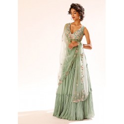 Sea Green Modern Lehenga Choli