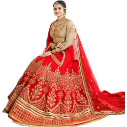 Red Golden Silk Royal Lehenga Choli