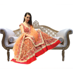Red Orange Traditional Lehenga Choli