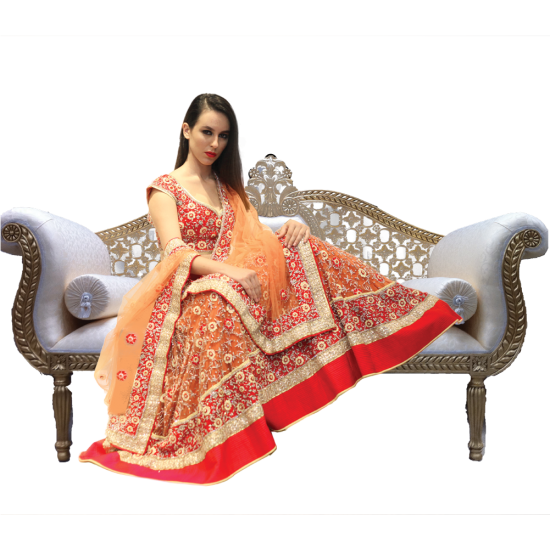 Red Orange Traditional Lehenga Choli