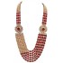Maroon Pearls Mala With Broaches For Groom 