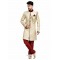 Traditional Maroon Opulent Beige Sherwani 