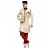Traditional Maroon Opulent Beige Sherwani 