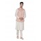 Off-White Kurta and Pink Jacket Set 