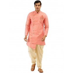 Stylish-Cut Pink Kurta Set for Men