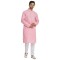 Simple Self-Textured Pink and White Kurta Pant Set